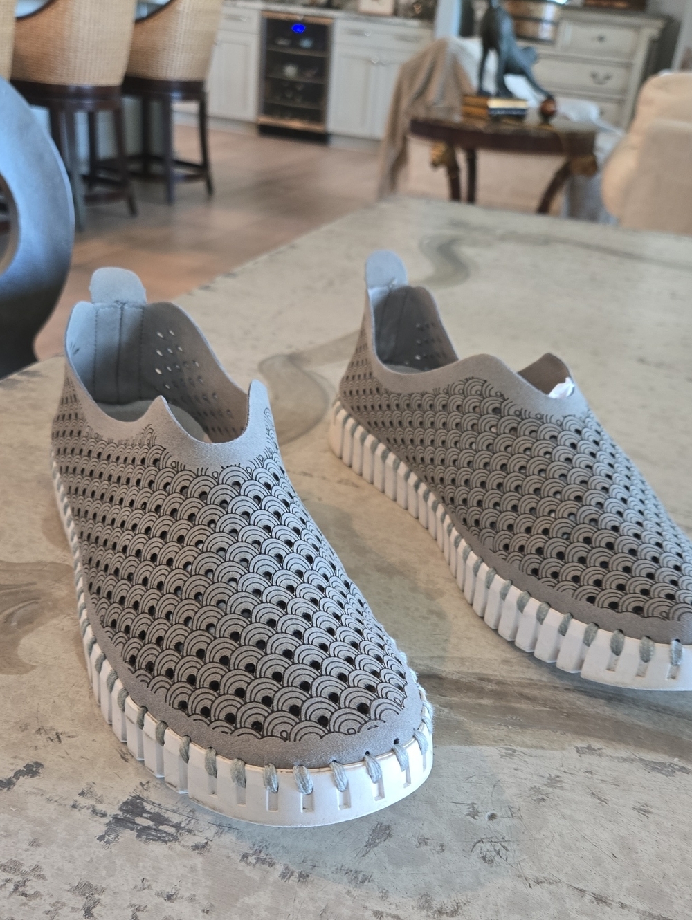 Ilse Jacobsen Tulip 139 Grey Slip-On Perforated Sneaker (Women's), Size 40/10